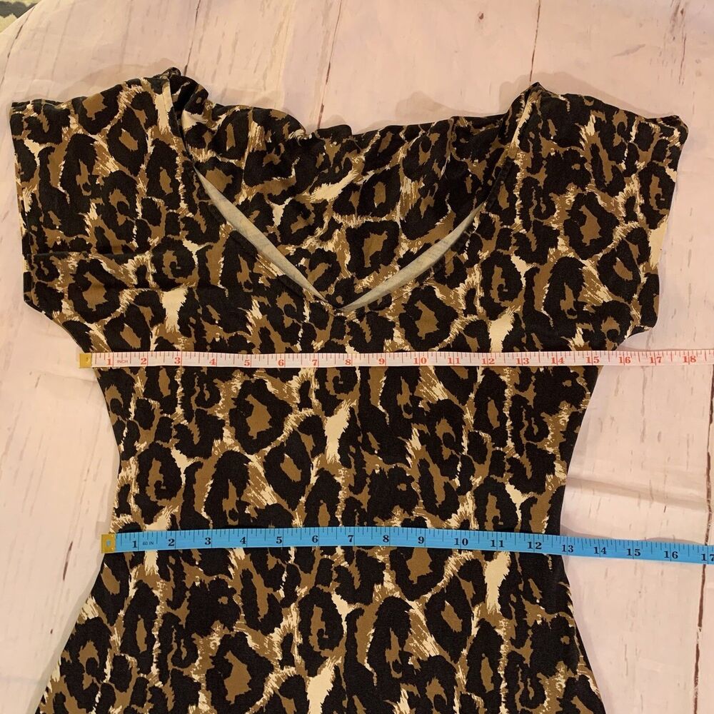 Diane Von Furstenberg DVF DRESS 100% Silk Leopard Animal Print Bodycon 8 Medium - Picture 15 of 16